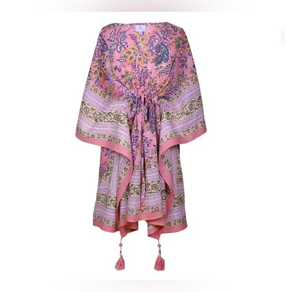 Pax Philomena Rosa Tropicale Short Cotton Kaftan - Picture 9 of 9